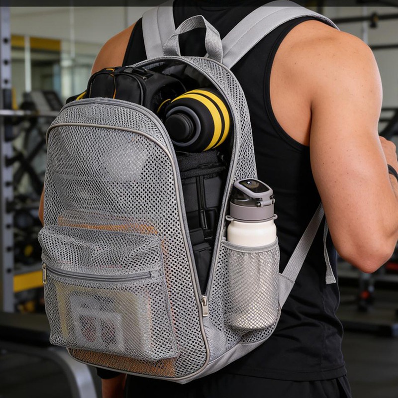 Outdoor Sport Bag - Breathable Mesh Backpack Lightweight Sports Gym