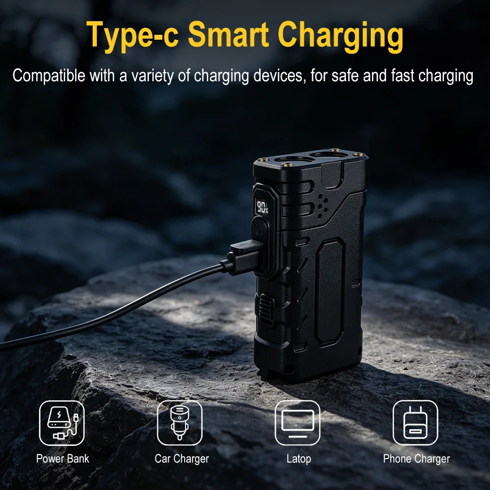 BORUIiT Hand Crank EDC LED Fla - Outdoor Sports Accessories ulasan dan harga